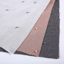 Different types custom personalized knitting pearl beaded fabric for evening dress